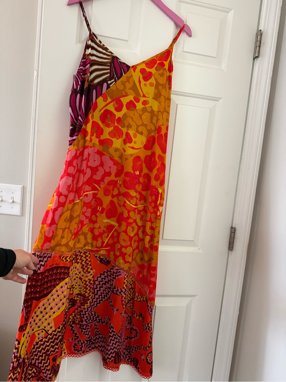 FARM Rio Multicolor Orange & Pink Slip Dress - Picture 1 of 7